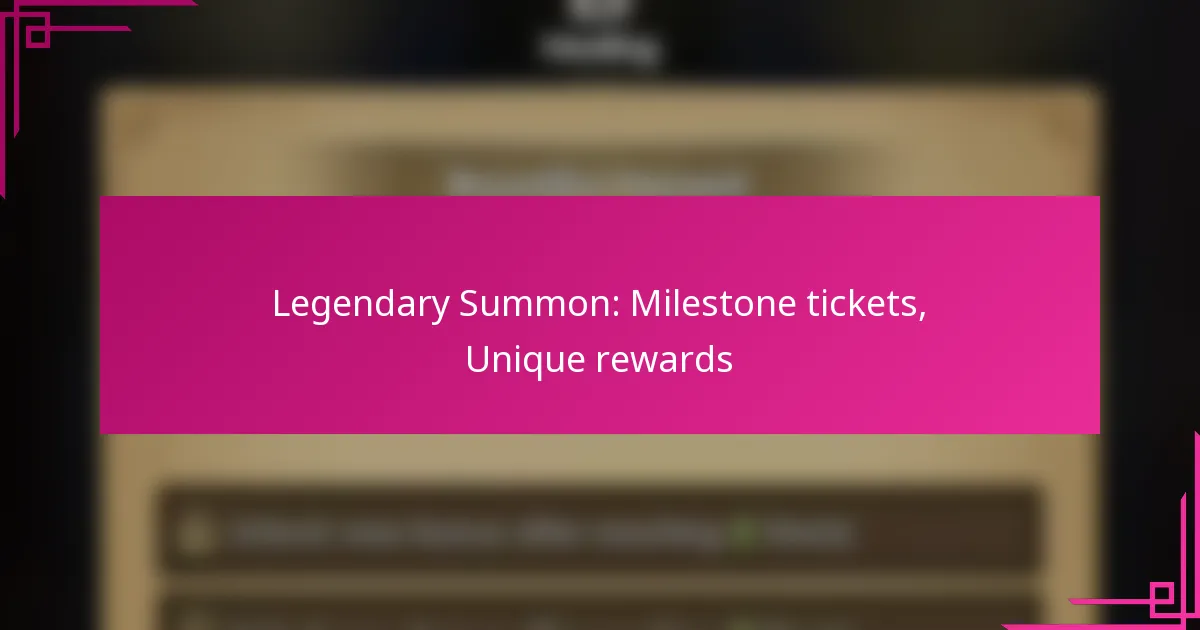 Legendary Summon: Milestone tickets, Unique rewards