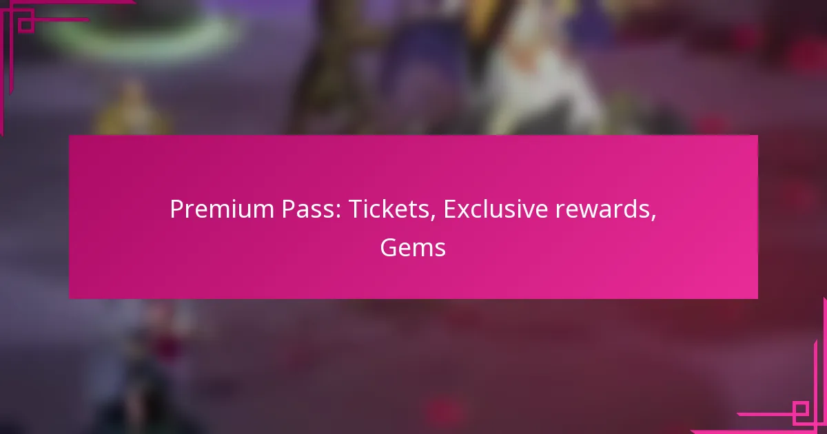 Premium Pass: Tickets, Exclusive rewards, Gems