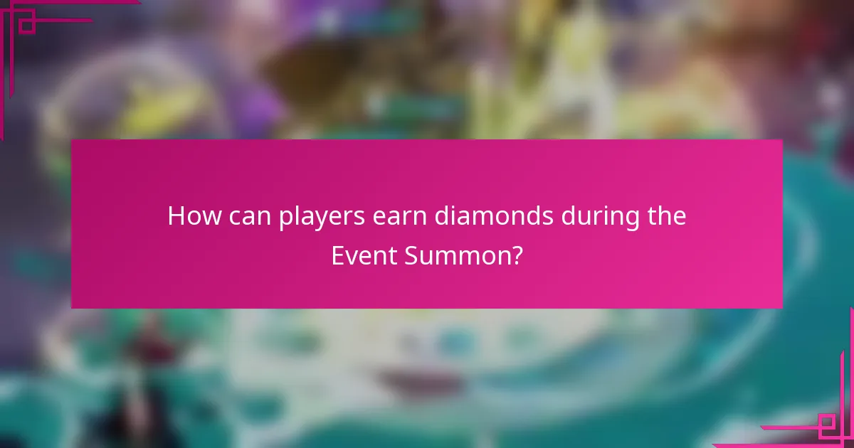 How can players earn diamonds during the Event Summon?