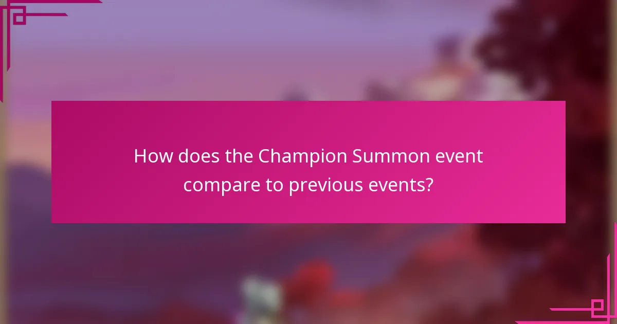 How does the Champion Summon event compare to previous events?