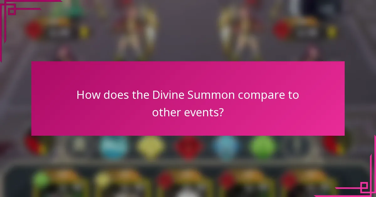 How does the Divine Summon compare to other events?