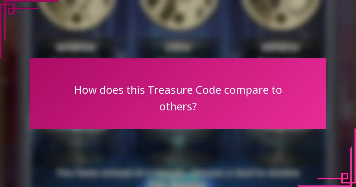 How does this Treasure Code compare to others?