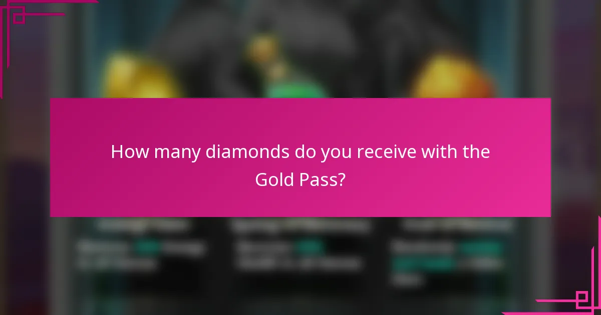 How many diamonds do you receive with the Gold Pass?