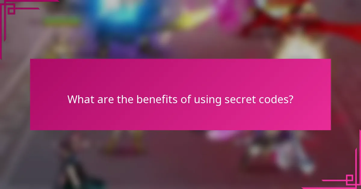 What are the benefits of using secret codes?