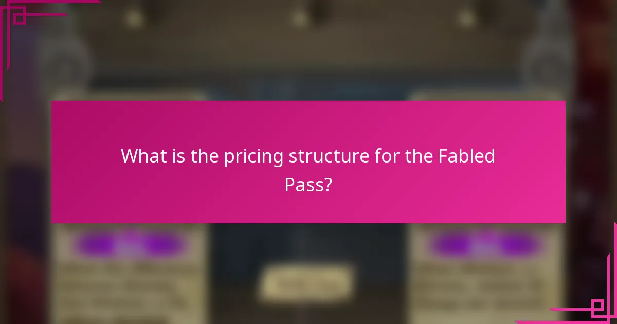What is the pricing structure for the Fabled Pass?