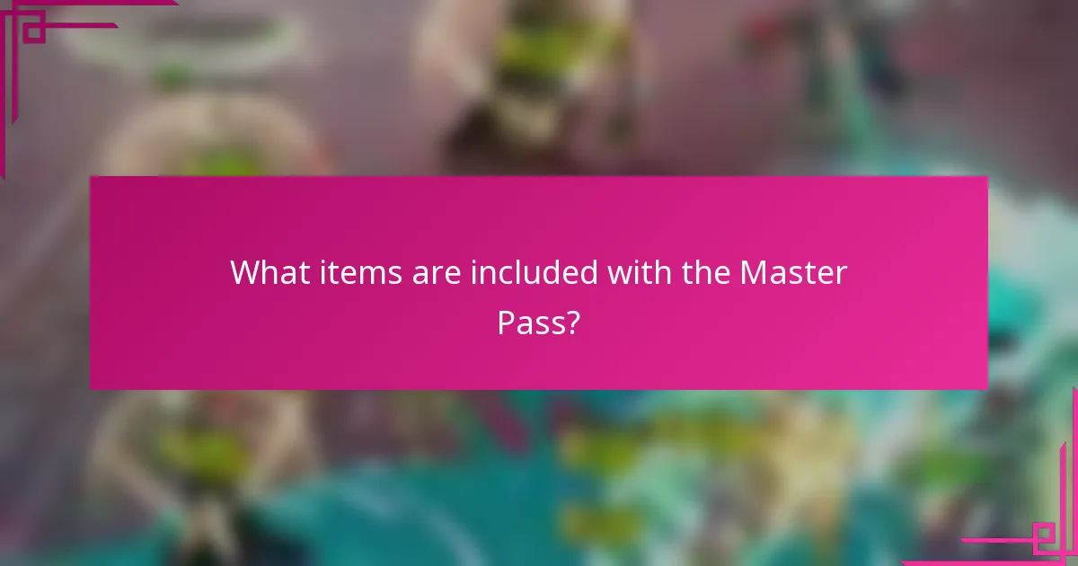 What items are included with the Master Pass?